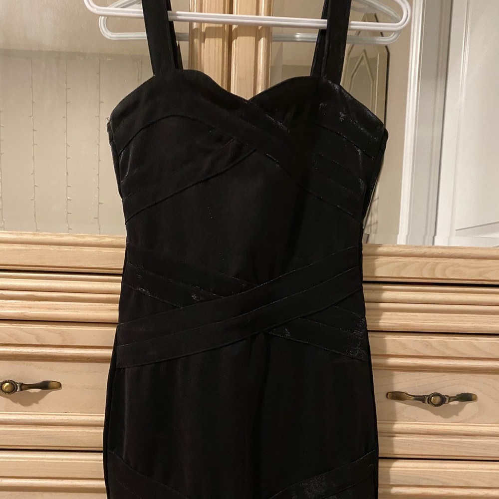 H&M Black bodycon mini dress size 8